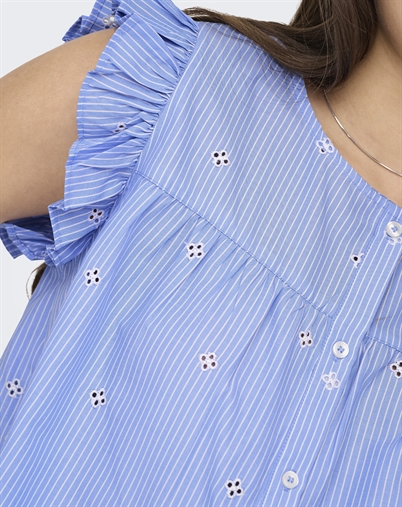 Only - Amanda Embroidery Top - Coronet Blue